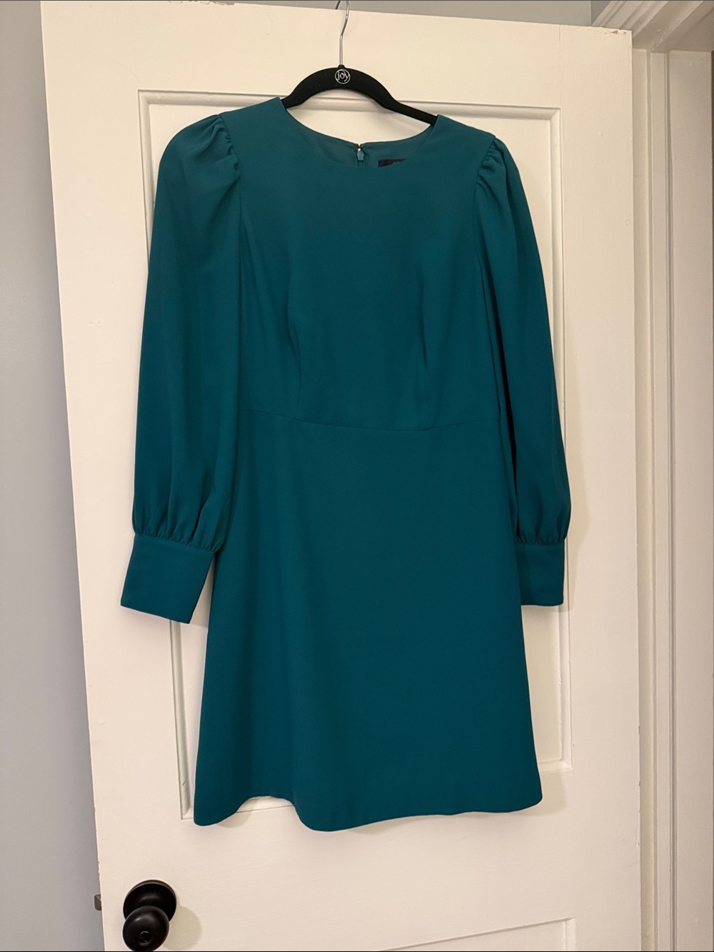 Teal Long-Sleeve Shift Dress